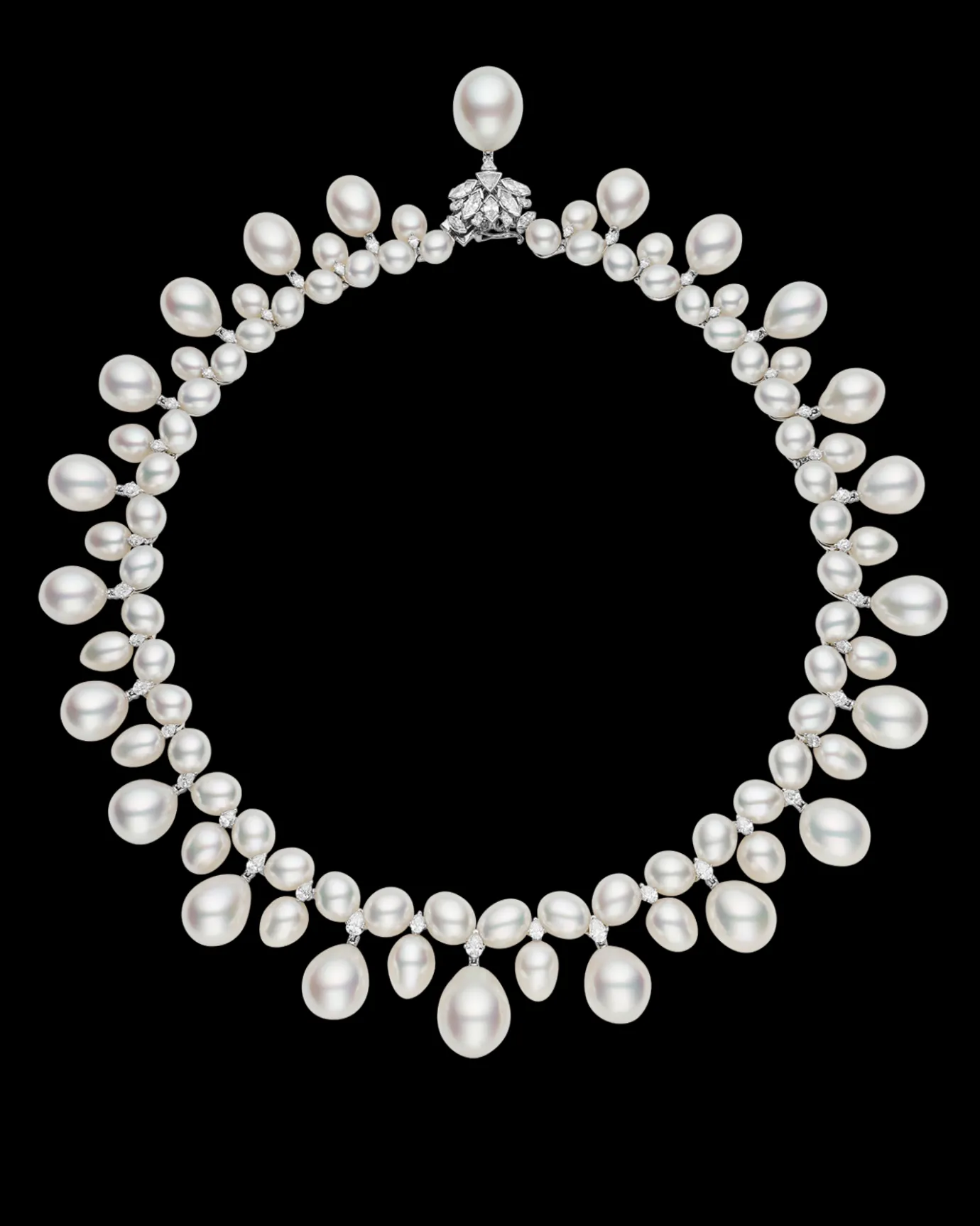Necklaces & Pendants^Paspaley Drop Pearl Collier | 7-15mm Pearls, Diamonds, and Platinum
