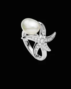 Rings^Paspaley Embrace the Sea Pearl Ring | 10mm Keshi Pearl, Diamonds, and White Gold WhiteGold