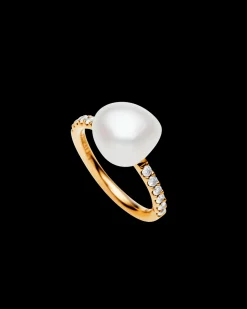 Rings^Paspaley Eternity Pearl Ring | 10mm Keshi Pearl, Diamonds, and Yellow Gold YellowGold