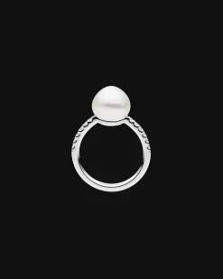 Rings^Paspaley Eternity Pearl Ring | 10mm Keshi Pearl, Diamonds, and White Gold WhiteGold
