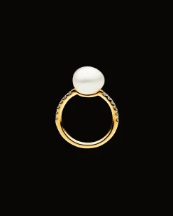 Rings^Paspaley Eternity Pearl Ring | 10mm Keshi Pearl, Diamonds, and Yellow Gold YellowGold