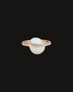 Rings^Paspaley Eternity Pearl Ring | 10mm Keshi Pearl, Diamonds, and Rose Gold RoseGold