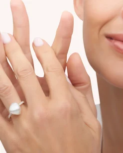 Rings^Paspaley Eternity Pearl Ring | 10mm Keshi Pearl, Diamonds, and Rose Gold RoseGold