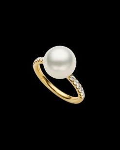 Rings^Paspaley Eternity Pearl Ring | 10mm Round Pearl, Diamonds, and Yellow Gold YellowGold