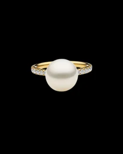 Rings^Paspaley Eternity Pearl Ring | 10mm Round Pearl, Diamonds, and Yellow Gold YellowGold