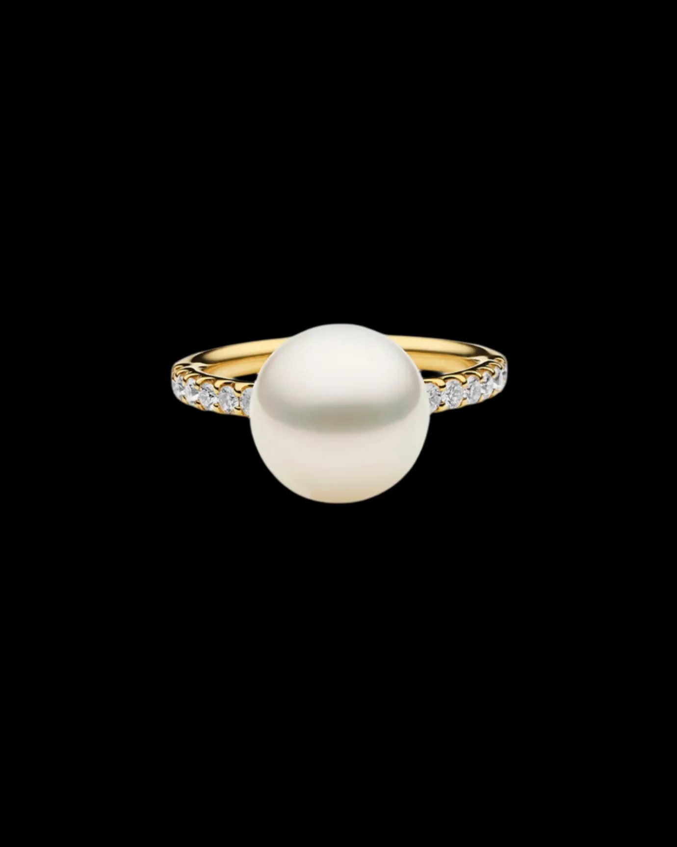 Rings^Paspaley Eternity Pearl Ring | 10mm Round Pearl, Diamonds, and Yellow Gold YellowGold