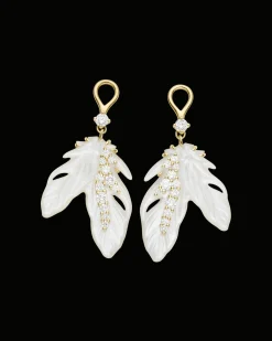 Earrings & Studs^Paspaley Feather Mother of Pearl and Keshi Stud Earrings | 8mm Keshi Pearls, Mother Of Pearl, Diamonds and Yellow Gold