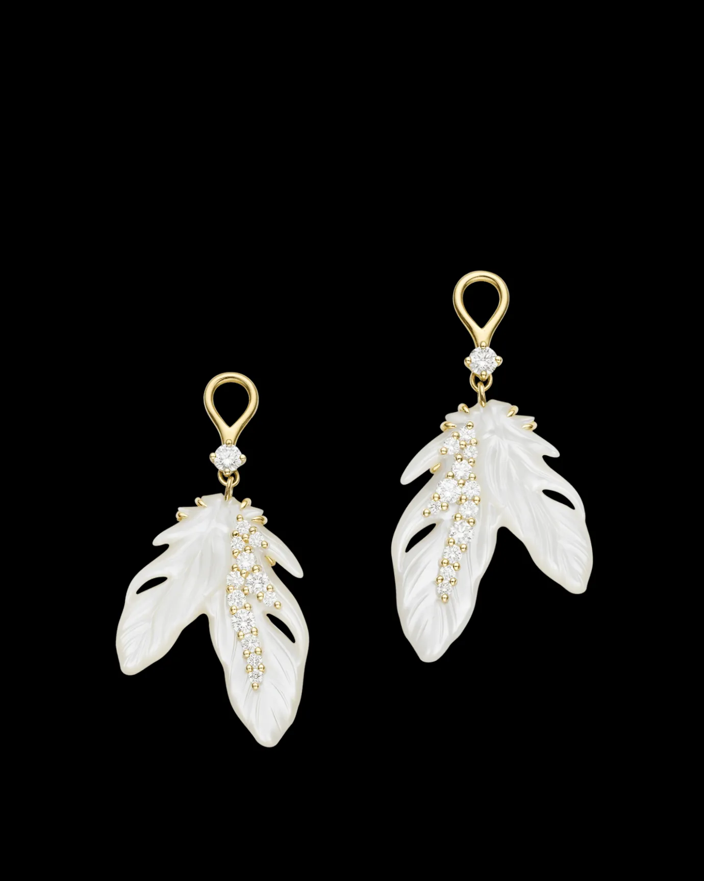 Chains, Charms & Accessories | Earrings & Studs^Paspaley Feather Mother Of Pearl Earring Enhancers | Mother Of Pearl, Diamonds, and Yellow Gold YellowGold
