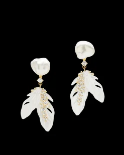 Chains, Charms & Accessories | Earrings & Studs^Paspaley Feather Mother Of Pearl Earring Enhancers | Mother Of Pearl, Diamonds, and Yellow Gold YellowGold