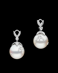 Chains, Charms & Accessories | Earrings & Studs^Paspaley Full Moon Pearl Earring Enhancers | 14mm Round Pearls, Diamonds, and White Gold WhiteGold