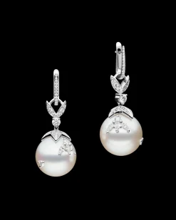Chains, Charms & Accessories | Earrings & Studs^Paspaley Full Moon Pearl Earring Enhancers | 14mm Round Pearls, Diamonds, and White Gold WhiteGold