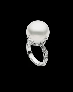 Rings^Paspaley Full Moon Pearl Ring | 16mm Round Pearl, Diamonds, and White Gold WhiteGold