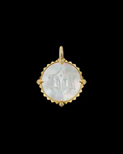 Chains, Charms & Accessories^Paspaley Gemini Coin Charm | Mother of Pearl, Diamonds, and Yellow Gold YellowGold