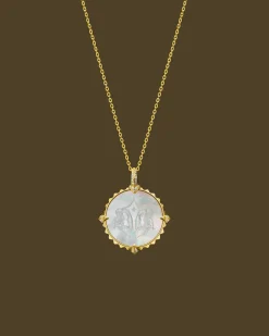 Chains, Charms & Accessories^Paspaley Gemini Coin Charm | Mother of Pearl, Diamonds, and Yellow Gold YellowGold