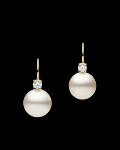 Earrings & Studs^Paspaley Grace Pearl Earrings | 13mm Round Pearls, Diamonds, and Yellow Gold YellowGold