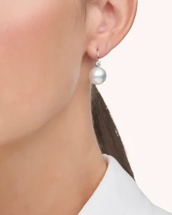 Earrings & Studs^Paspaley Grace Pearl Earrings | 11mm Round Pearls, Diamonds, and White Gold WhiteGold