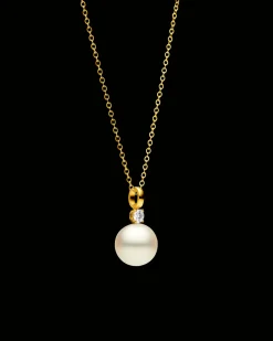 Necklaces & Pendants^Paspaley Grace Pearl Pendant | 12mm Round Pearl, Diamond, and Yellow Gold YellowGold