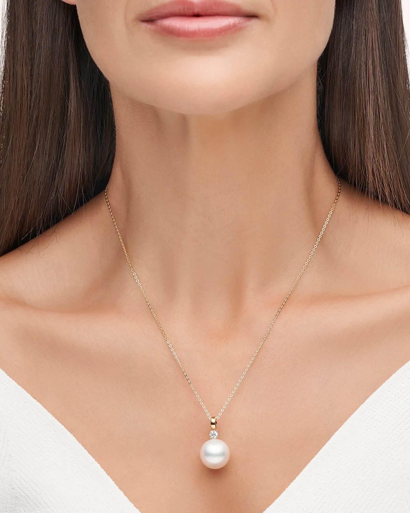 Necklaces & Pendants^Paspaley Grace Pearl Pendant | 12mm Round Pearl, Diamond, and Yellow Gold YellowGold