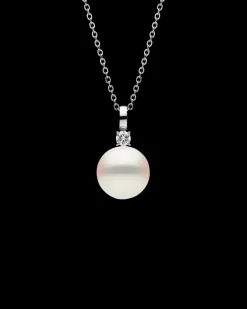 Necklaces & Pendants^Paspaley Grace Pearl Pendant | 14mm Semi-Round Pearl, Diamond, and White Gold WhiteGold