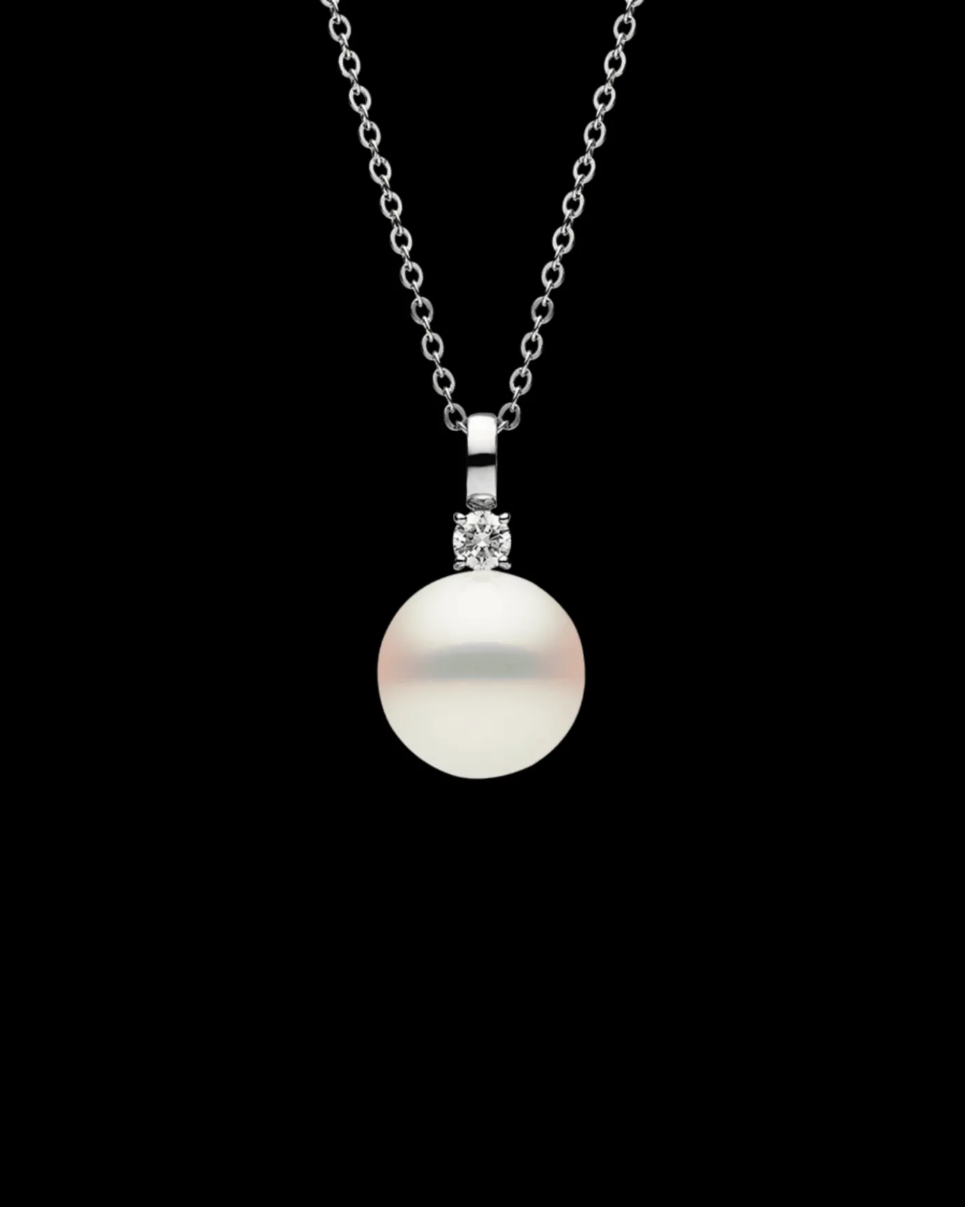 Necklaces & Pendants^Paspaley Grace Pearl Pendant | 14mm Semi-Round Pearl, Diamond, and White Gold WhiteGold