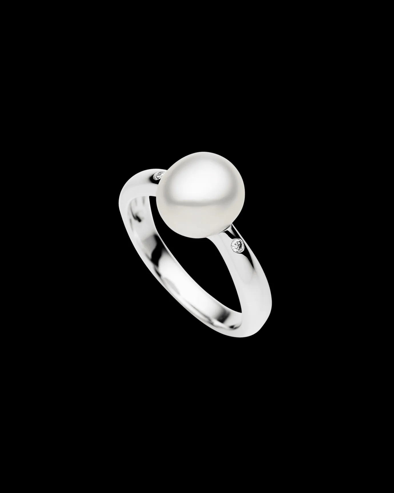 Rings^Paspaley Julia Pearl Ring | 9mm Keshi Pearl, Diamonds, and White Gold WhiteGold