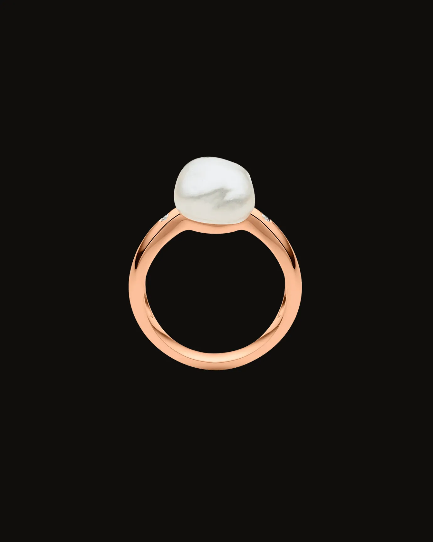 Rings^Paspaley Julia Pearl Ring | 9mm Keshi Pearl, Diamonds, and Rose Gold RoseGold