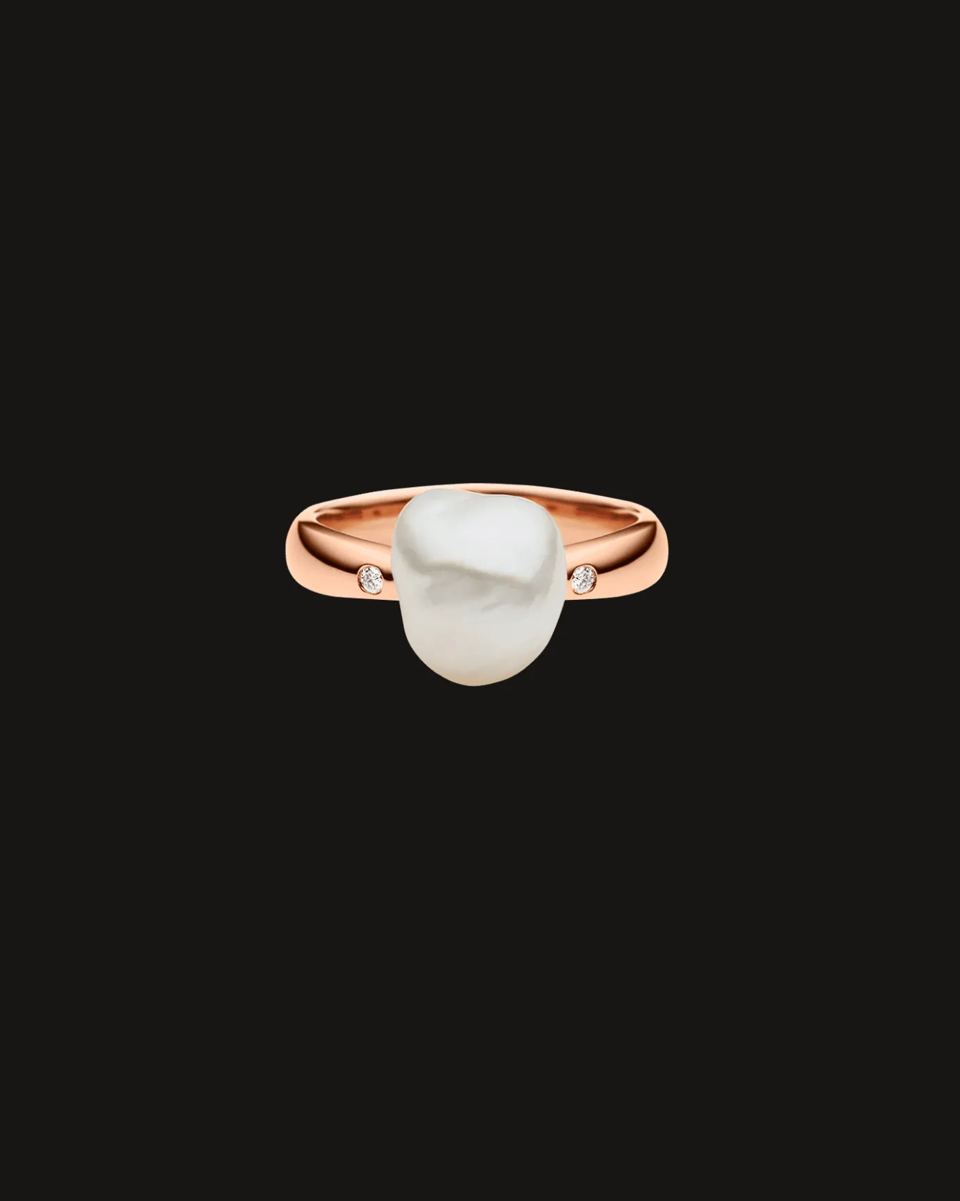 Rings^Paspaley Julia Pearl Ring | 9mm Keshi Pearl, Diamonds, and Rose Gold RoseGold