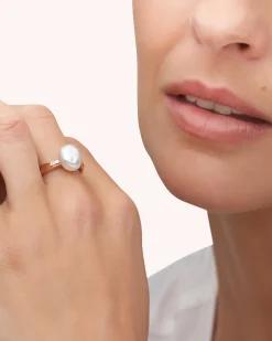 Rings^Paspaley Julia Pearl Ring | 9mm Keshi Pearl, Diamonds, and Rose Gold RoseGold
