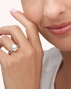 Rings^Paspaley Julia Pearl Ring | 9mm Keshi Pearl, Diamonds, and White Gold WhiteGold