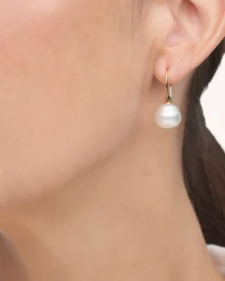 Earrings & Studs^Paspaley Keel Edge Pearl Earrings | 10-11mm Circle Pearls and Yellow Gold YellowGold