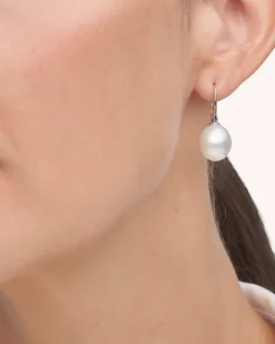 Earrings & Studs^Paspaley Keel Edge Pearl Earrings | 11mm Oval Pearls and White Gold WhiteGold
