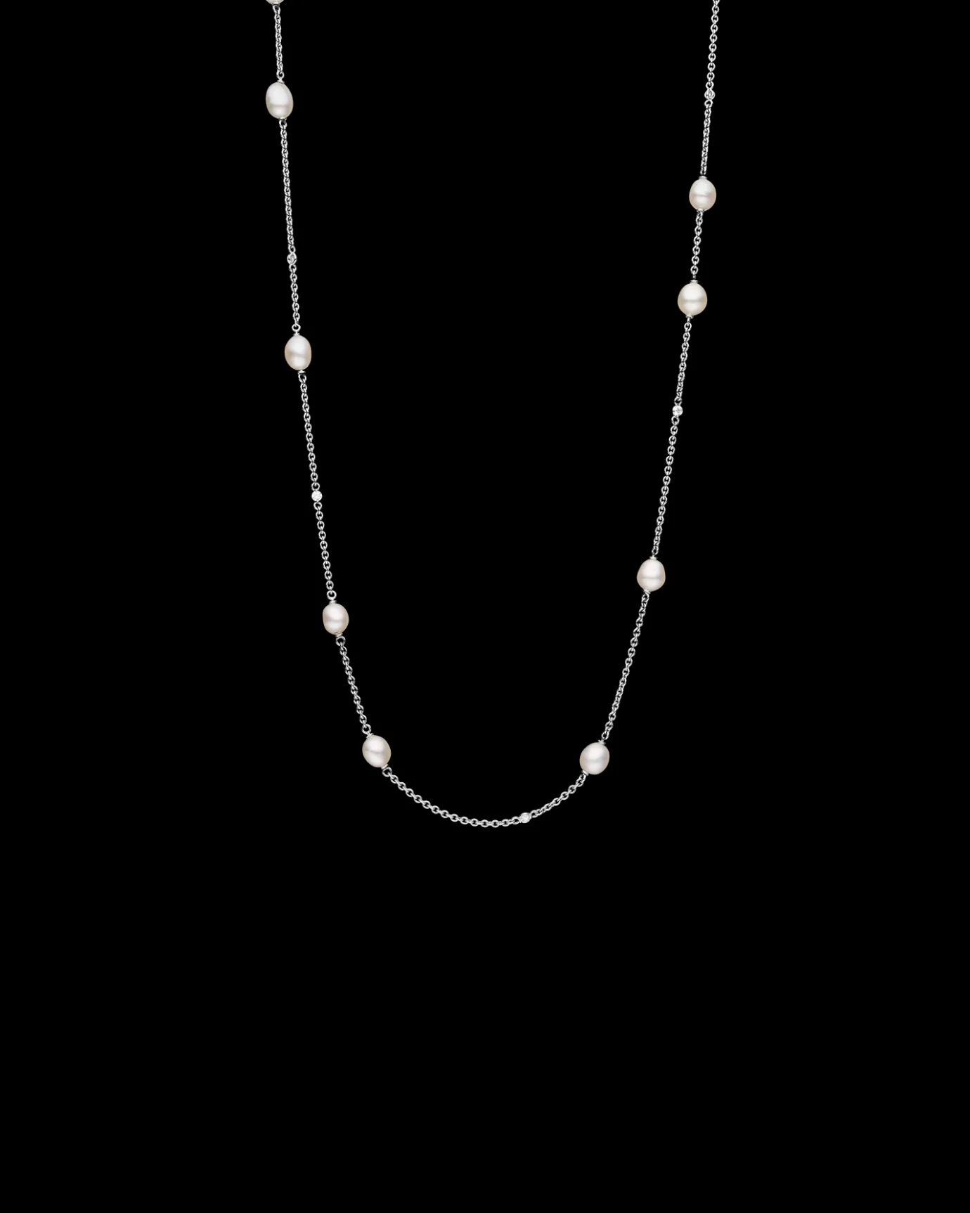 Necklaces & Pendants^Paspaley Keshi Pearl Long Chain Necklace | 5mm Keshi Pearls, Diamonds, and White Gold WhiteGold