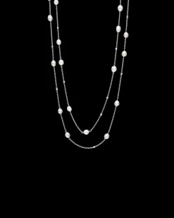 Necklaces & Pendants^Paspaley Keshi Pearl Long Chain Necklace | 5mm Keshi Pearls, Diamonds, and White Gold WhiteGold