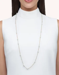 Necklaces & Pendants^Paspaley Keshi Pearl Long Chain Necklace | 5mm Keshi Pearls, Diamonds, and Yellow Gold YellowGold