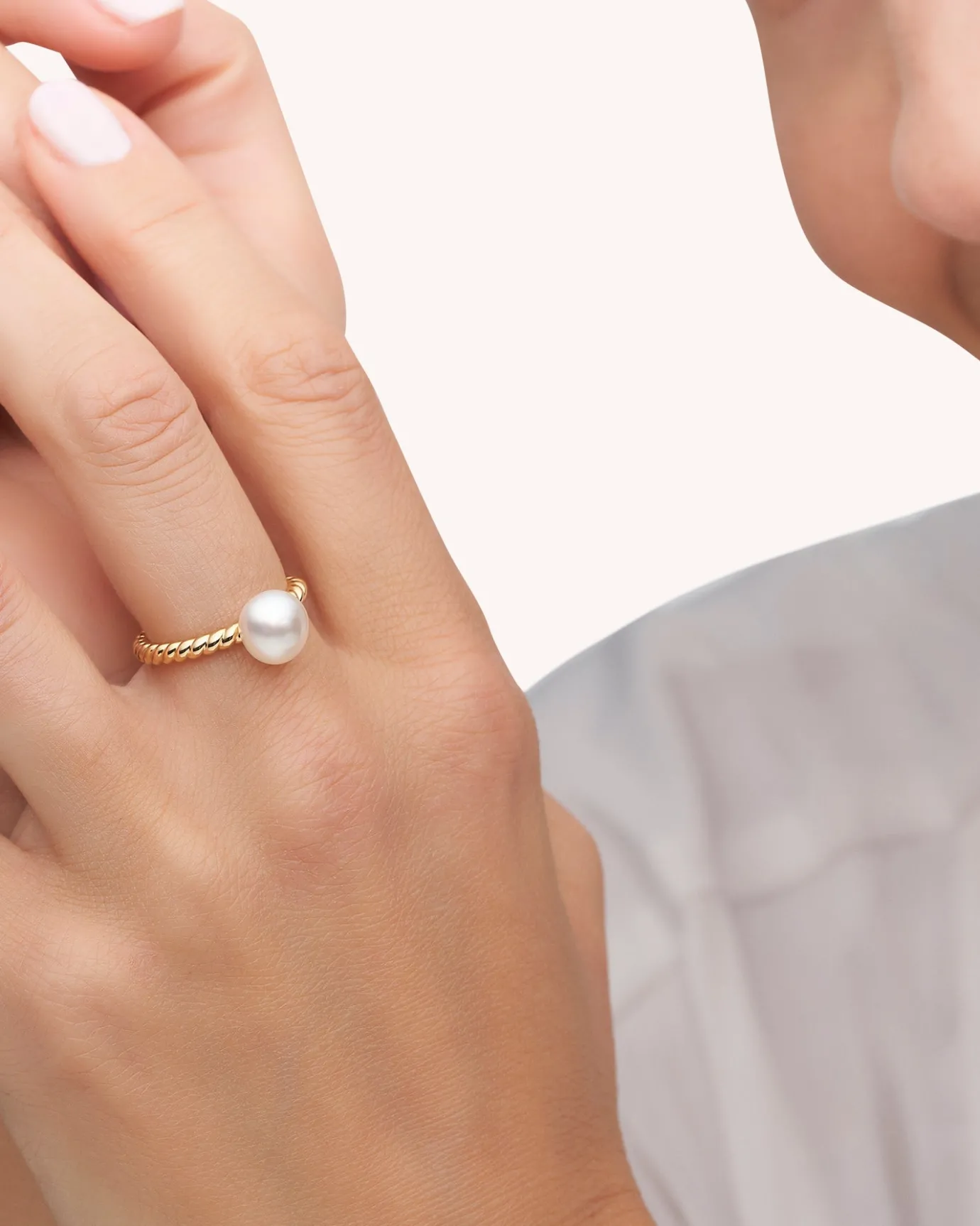 Rings^Paspaley Keshi Pearl Rope Ring | 7mm Keshi Pearl and Yellow Gold YellowGold