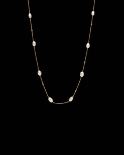 Necklaces & Pendants^Paspaley Keshi Pearl Short Chain Necklace | 5mm Keshi Pearls, Diamonds, and Yellow Gold YellowGold