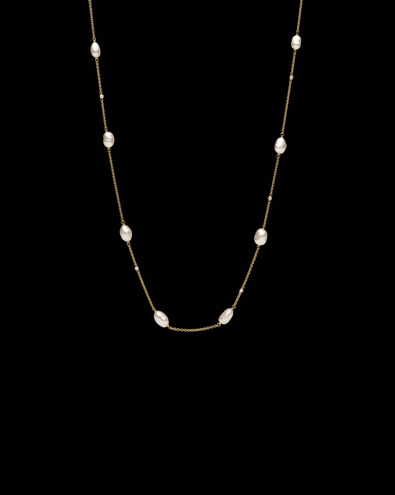 Necklaces & Pendants^Paspaley Keshi Pearl Short Chain Necklace | 5mm Keshi Pearls, Diamonds, and Yellow Gold YellowGold