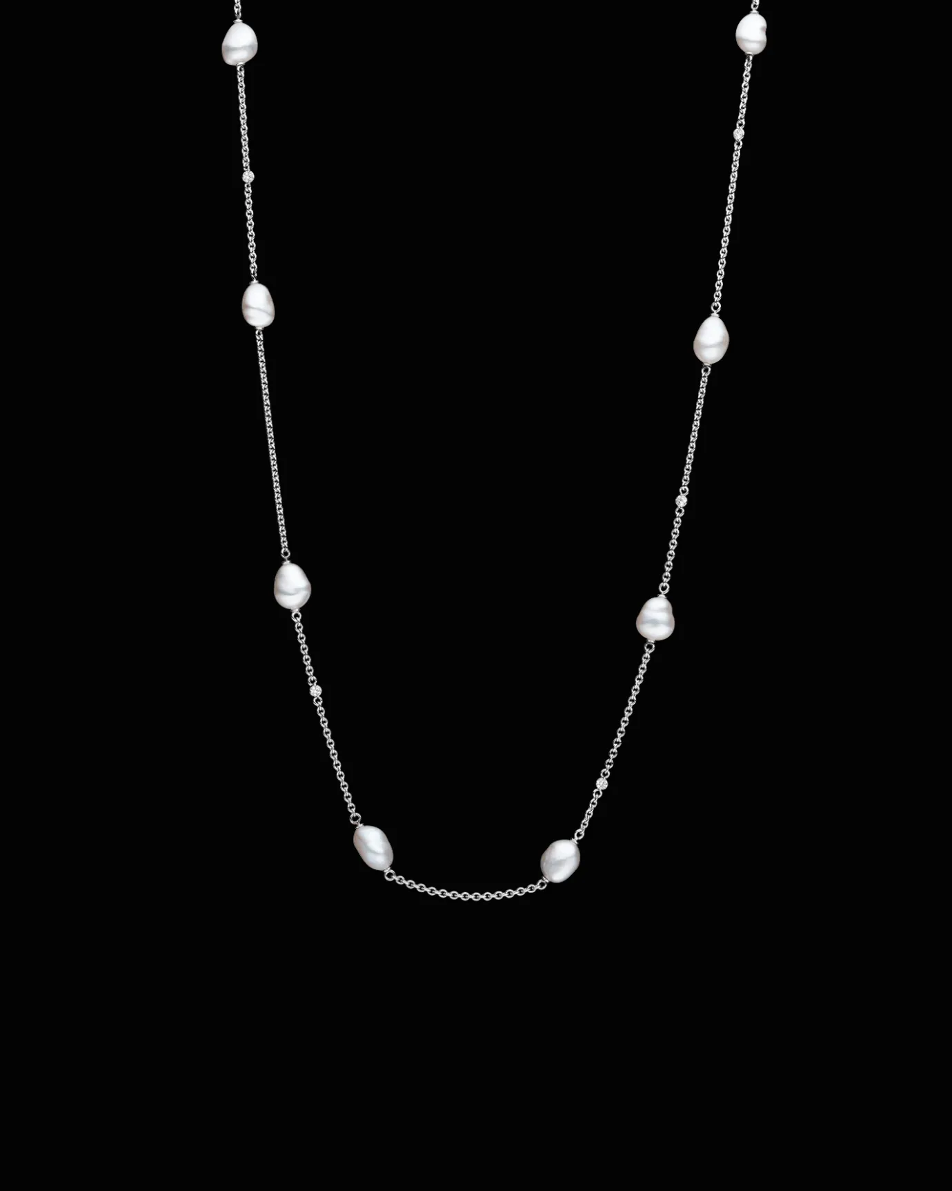 Necklaces & Pendants^Paspaley Keshi Pearl Short Chain Necklace | 5mm Keshi Pearls, Diamonds, and White Gold WhiteGold