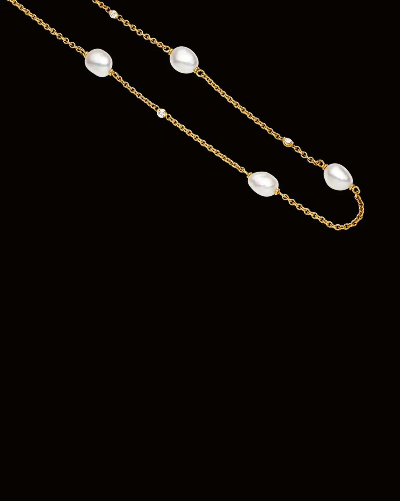 Necklaces & Pendants^Paspaley Keshi Pearl Short Chain Necklace | 5mm Keshi Pearls, Diamonds, and Yellow Gold YellowGold