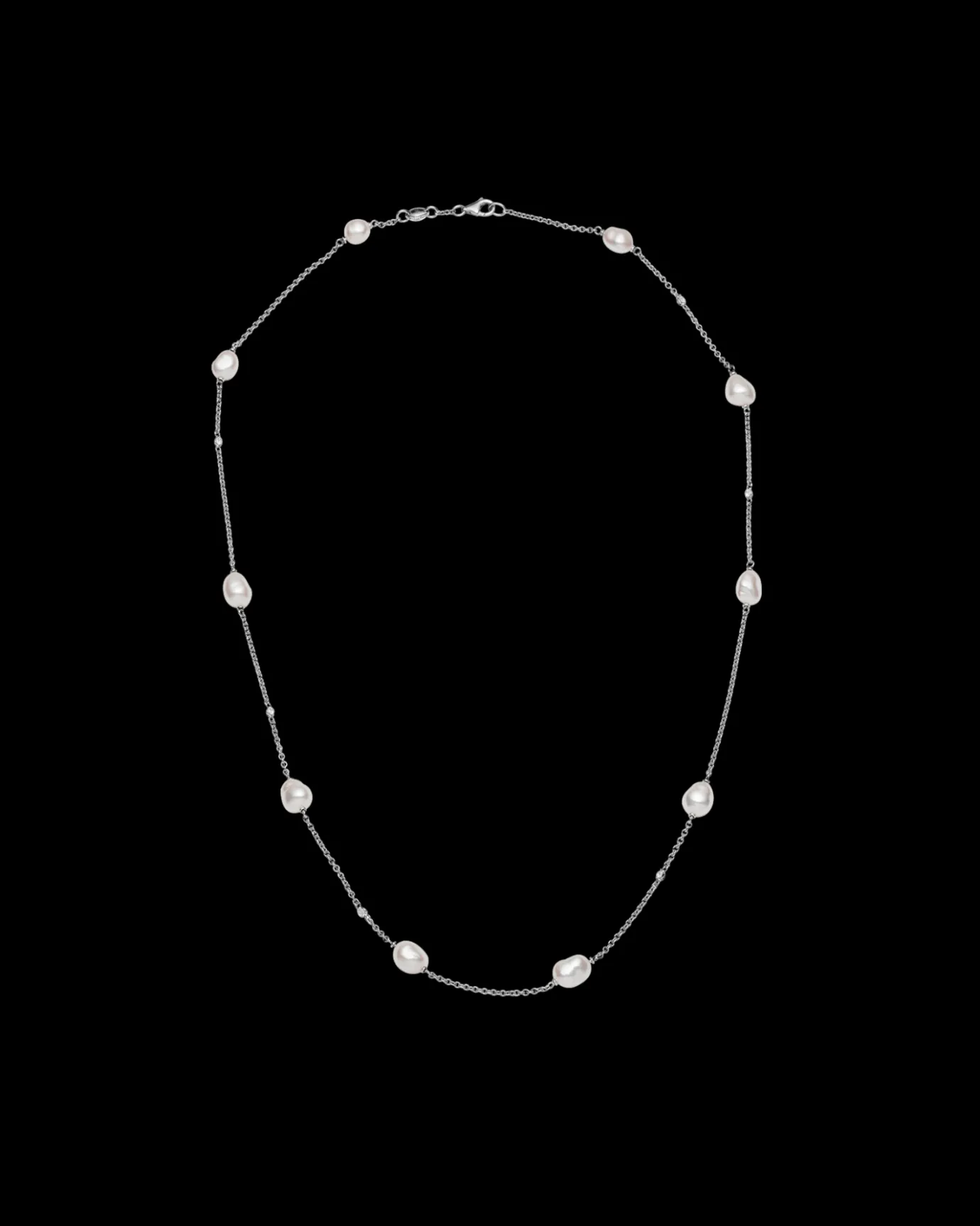 Necklaces & Pendants^Paspaley Keshi Pearl Short Chain Necklace | 5mm Keshi Pearls, Diamonds, and White Gold WhiteGold