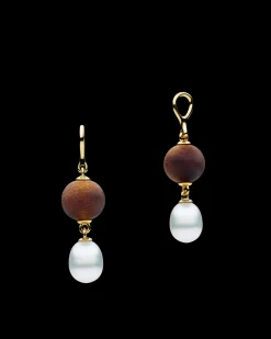 Chains, Charms & Accessories | Earrings & Studs^Paspaley Kimberley Dusk Pearl Earring Enhancers | 7mm Keshi Pearls, Dark Sandalwood, and Yellow Gold YellowGold