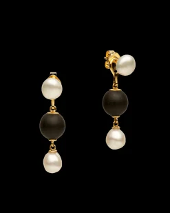 Chains, Charms & Accessories | Earrings & Studs^Paspaley Kimberley Dusk Pearl Earring Enhancers | 7mm Keshi Pearls, Dark Sandalwood, and Yellow Gold YellowGold