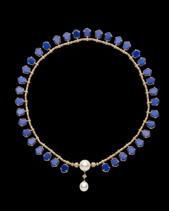 Necklaces & Pendants^Paspaley Lapis Megisti Pearl Collier | 9-12mm Pearls, Mother of Pearl, and Yellow Gold YellowGold