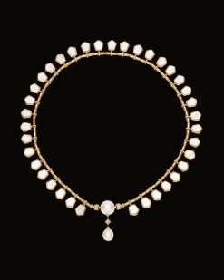 Necklaces & Pendants^Paspaley Lapis Megisti Pearl Collier | 9-12mm Pearls, Mother of Pearl, and Yellow Gold YellowGold
