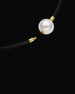 Necklaces & Pendants^Paspaley Leather and Pearl Necklace | 15mm Round Pearl, Leather, and Yellow Gold YellowGold