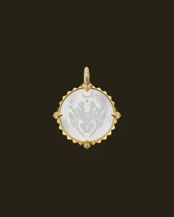 Chains, Charms & Accessories^Paspaley Leo Coin Charm | Mother of Pearl, Diamonds, and Yellow Gold YellowGold