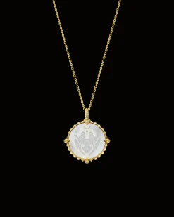 Chains, Charms & Accessories^Paspaley Leo Coin Charm | Mother of Pearl, Diamonds, and Yellow Gold YellowGold