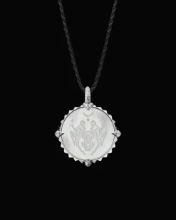 Chains, Charms & Accessories^Paspaley Leo Coin Charm | Mother of Pearl, Diamonds, and White Gold WhiteGold