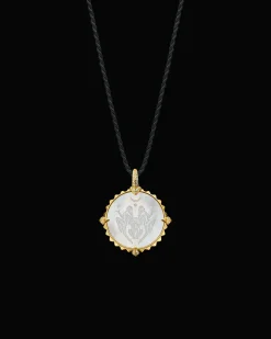 Chains, Charms & Accessories^Paspaley Leo Coin Charm | Mother of Pearl, Diamonds, and Yellow Gold YellowGold