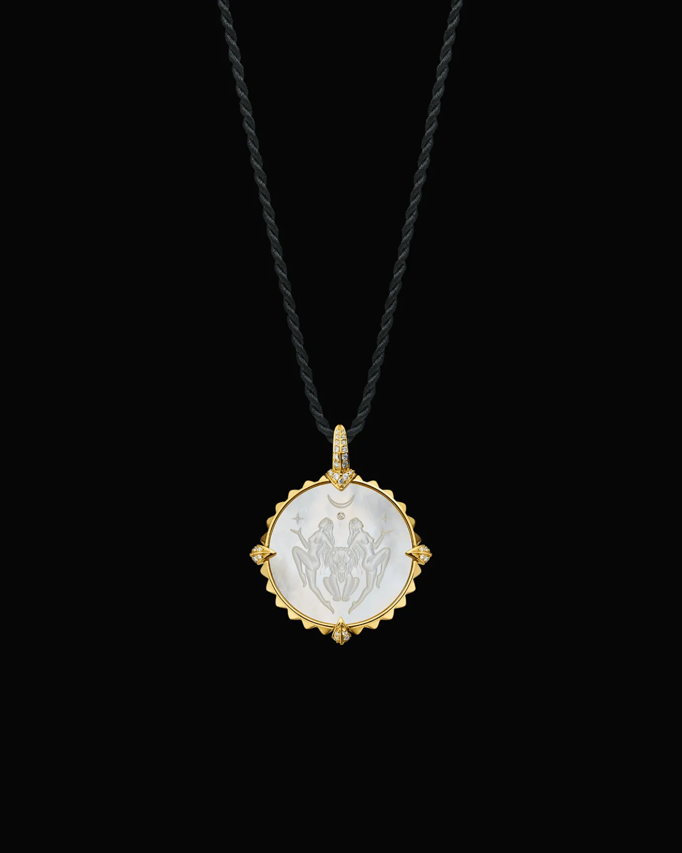 Chains, Charms & Accessories^Paspaley Leo Coin Charm | Mother of Pearl, Diamonds, and Yellow Gold YellowGold